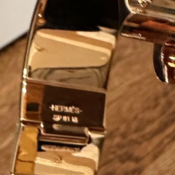 Hermes Gold and Blue Women's Cuff Bracelet - Picture 5 of 11